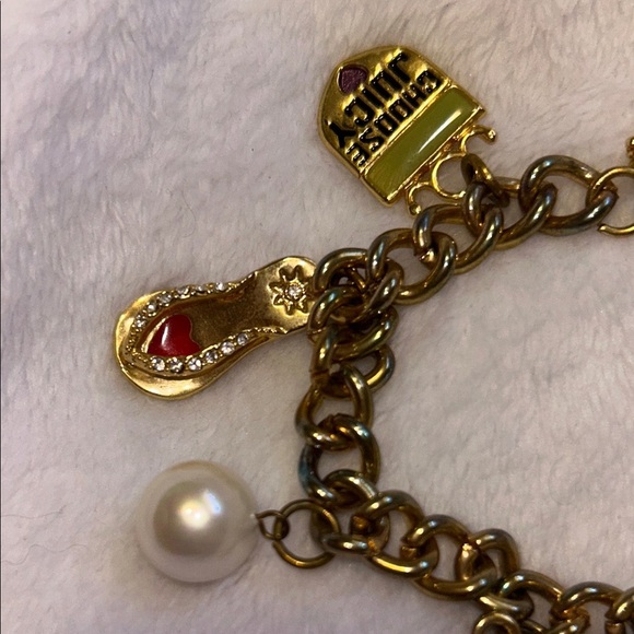 Rare Vintage Juicy Couture Gold Tone Charm Bracelet locket corset - Picture 5 of 10